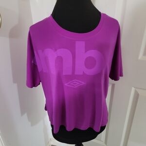 Umbro Vibrant Purple Women's Short Sleeve Tee Vintage Crop Top